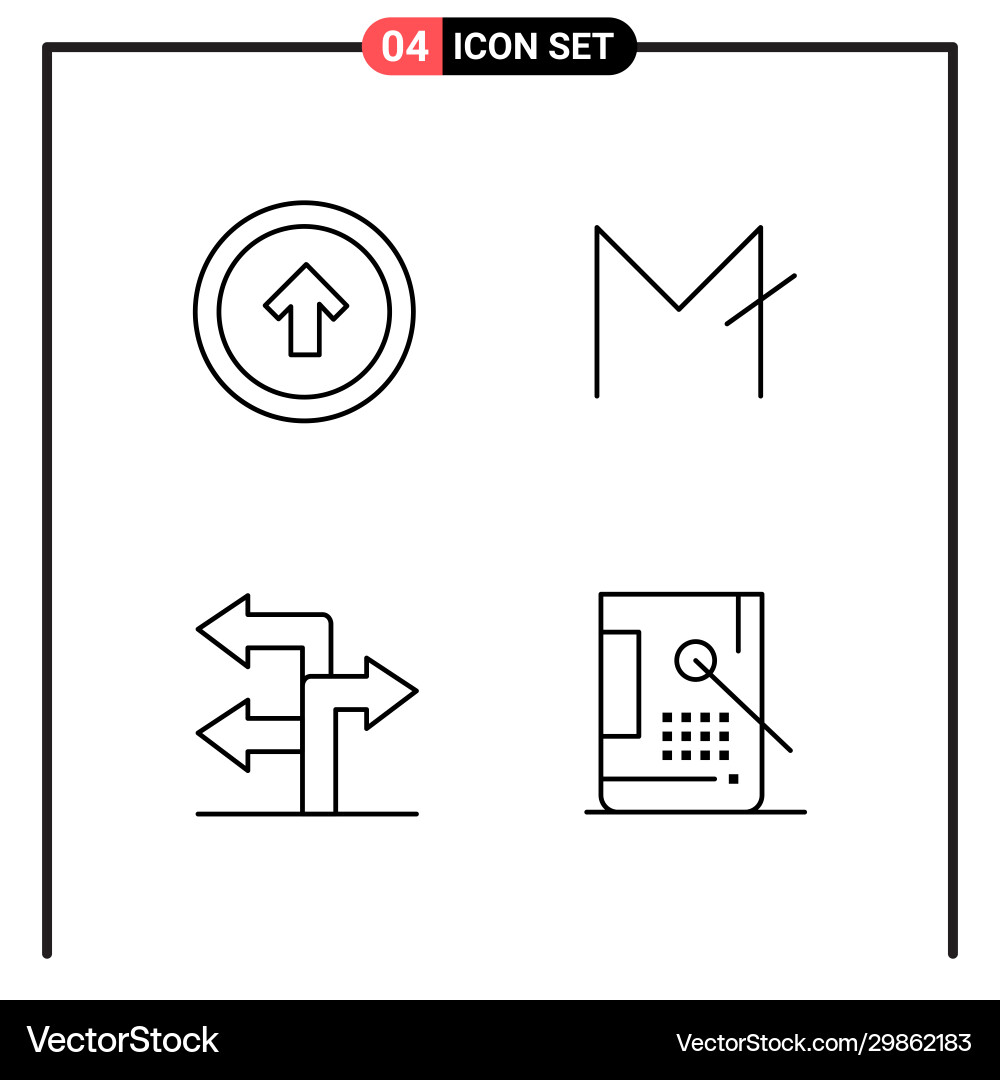 Set 4 line style icons for web and mobile Set 4 line style icons for web and mobile vector image