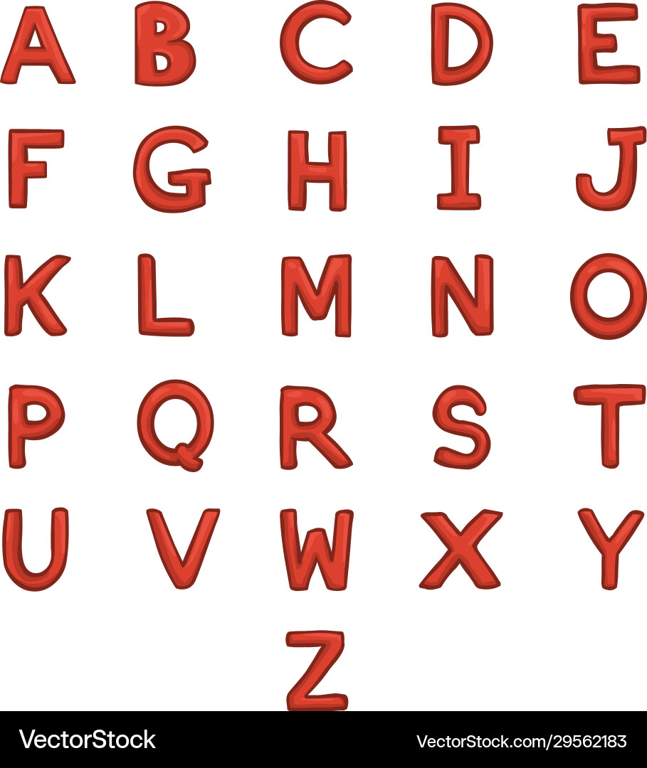 Set letters alphabet abc Vector Image