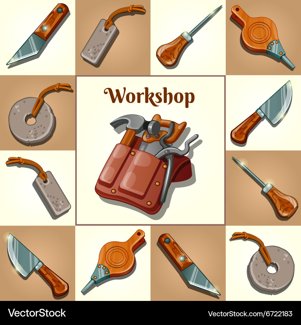 Set of tools piercing and cutting instruments Vector Image
