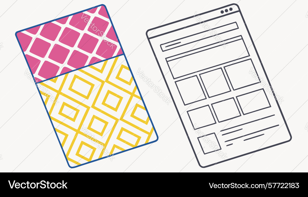 Ui layouts with dynamic geometric backgrounds vector image