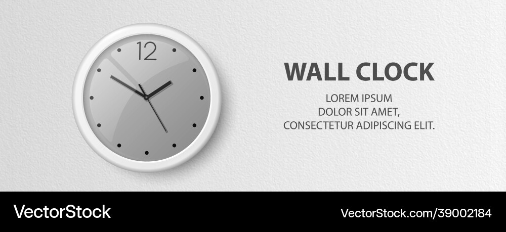 3d realistic white wall office clock vector image