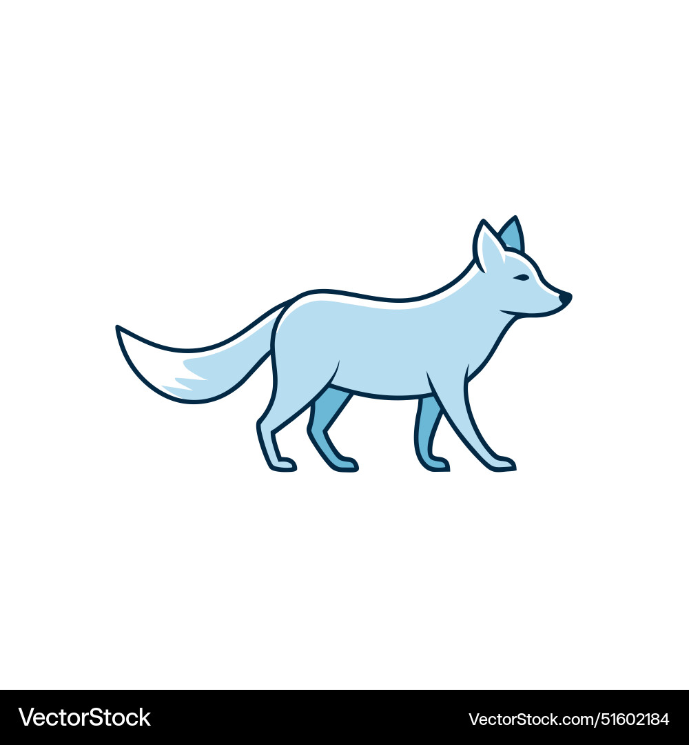 Arctic fox walks icon Royalty Free Vector Image