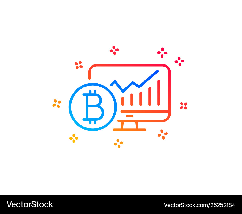 Bitcoin graph line icon cryptocurrency analytics Vector Image