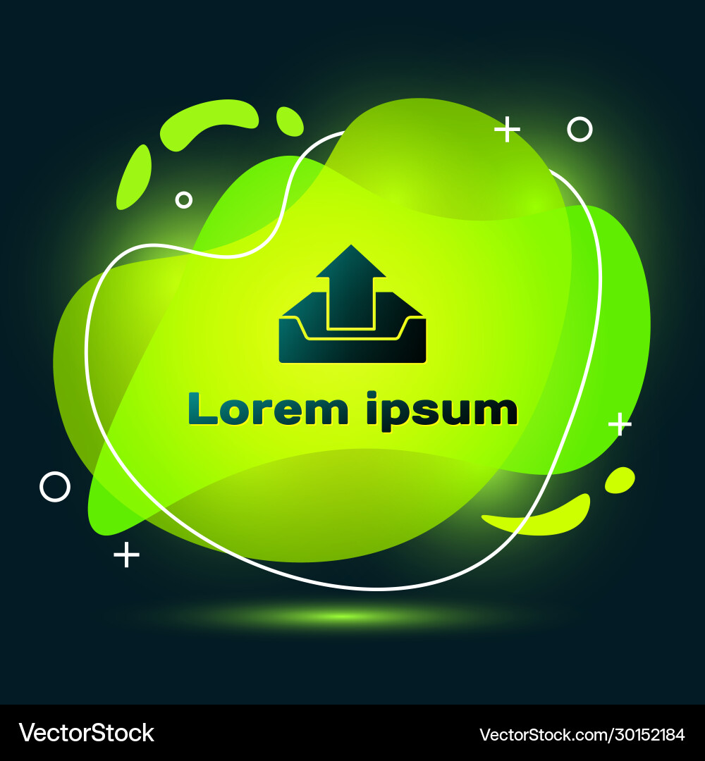Black upload inbox icon isolated on Black upload inbox icon isolated on vector image