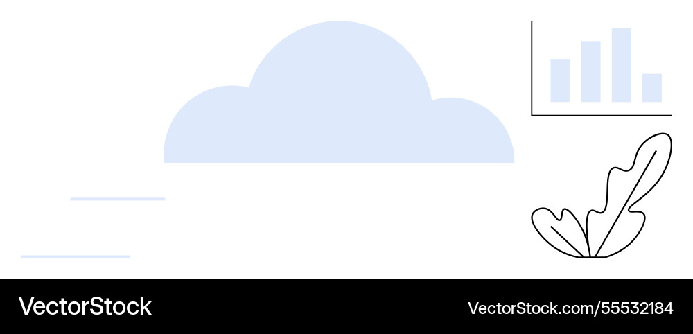 Cloud computing growth represented by abstract Cloud computing growth represented by abstract vector image