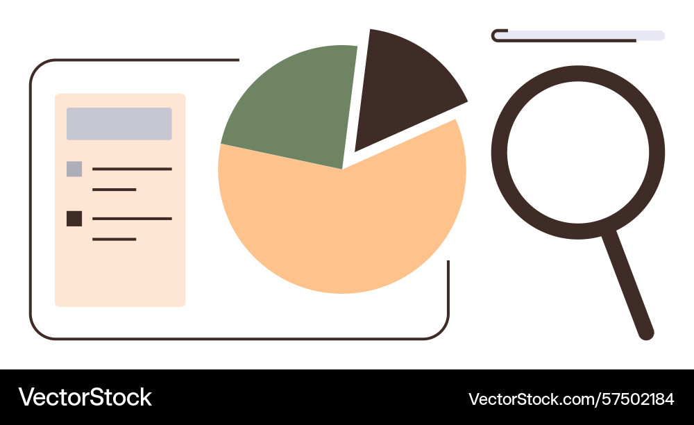 Data analysis concept with pie chart document Data analysis concept with pie chart document vector image