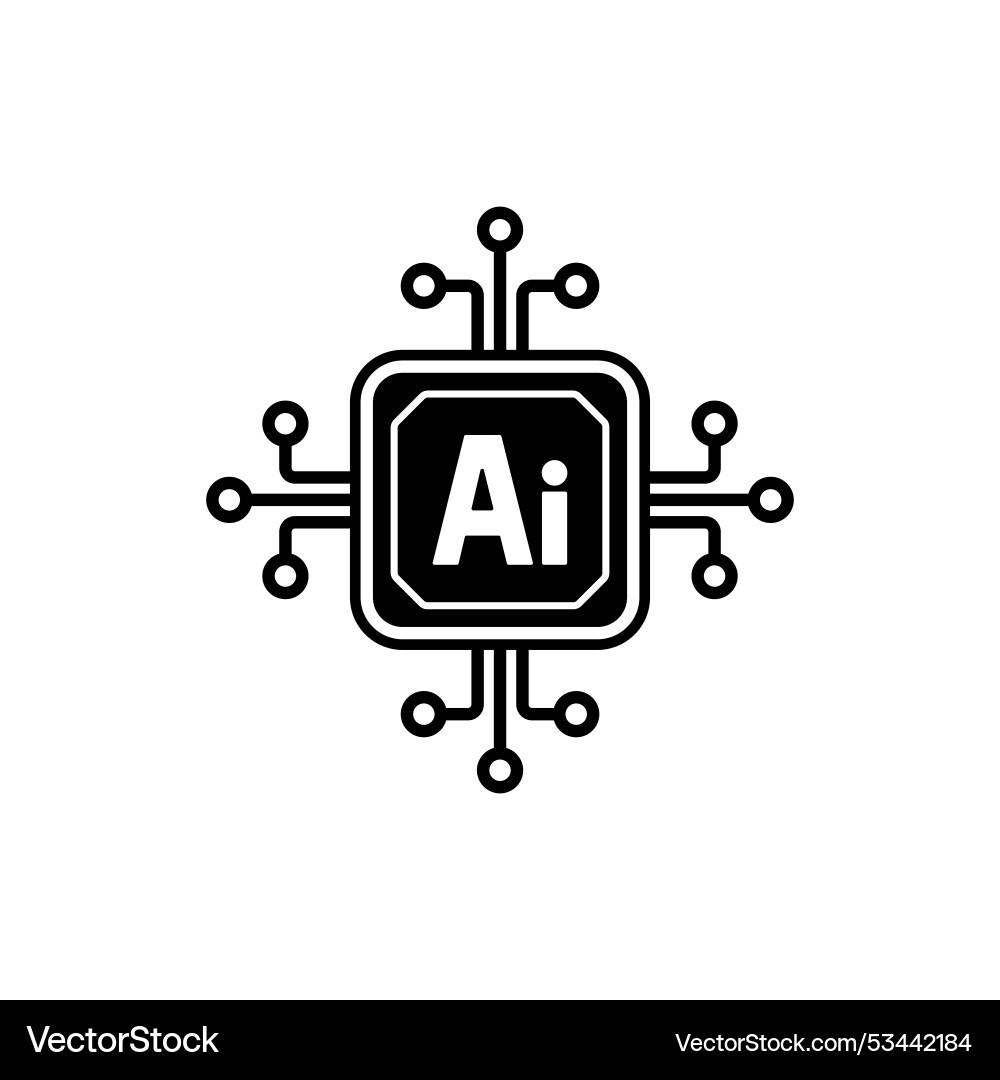 Electronic chip circuit processor artificial Electronic chip circuit processor artificial vector image