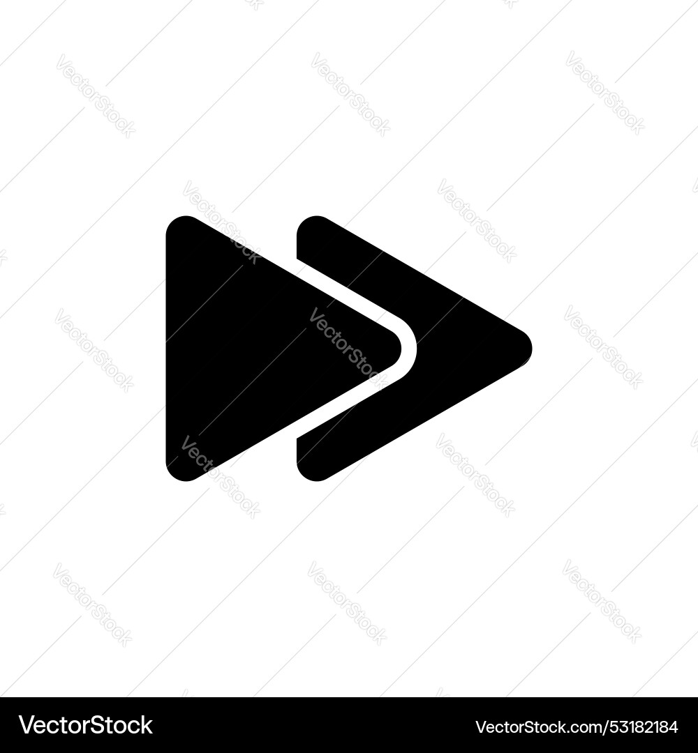Fast forward icon set next arrow button play vector image