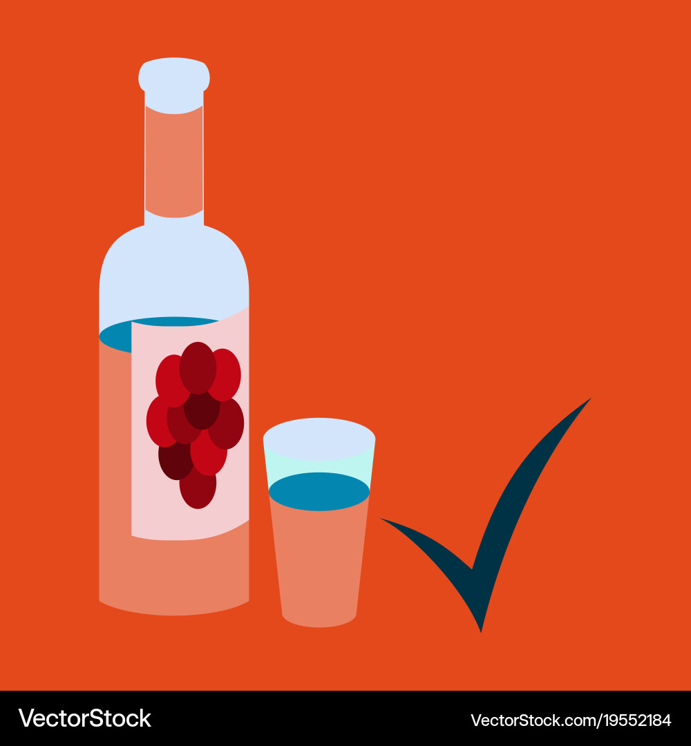 Flat wine bottle it can serve as a layout Vector Image
