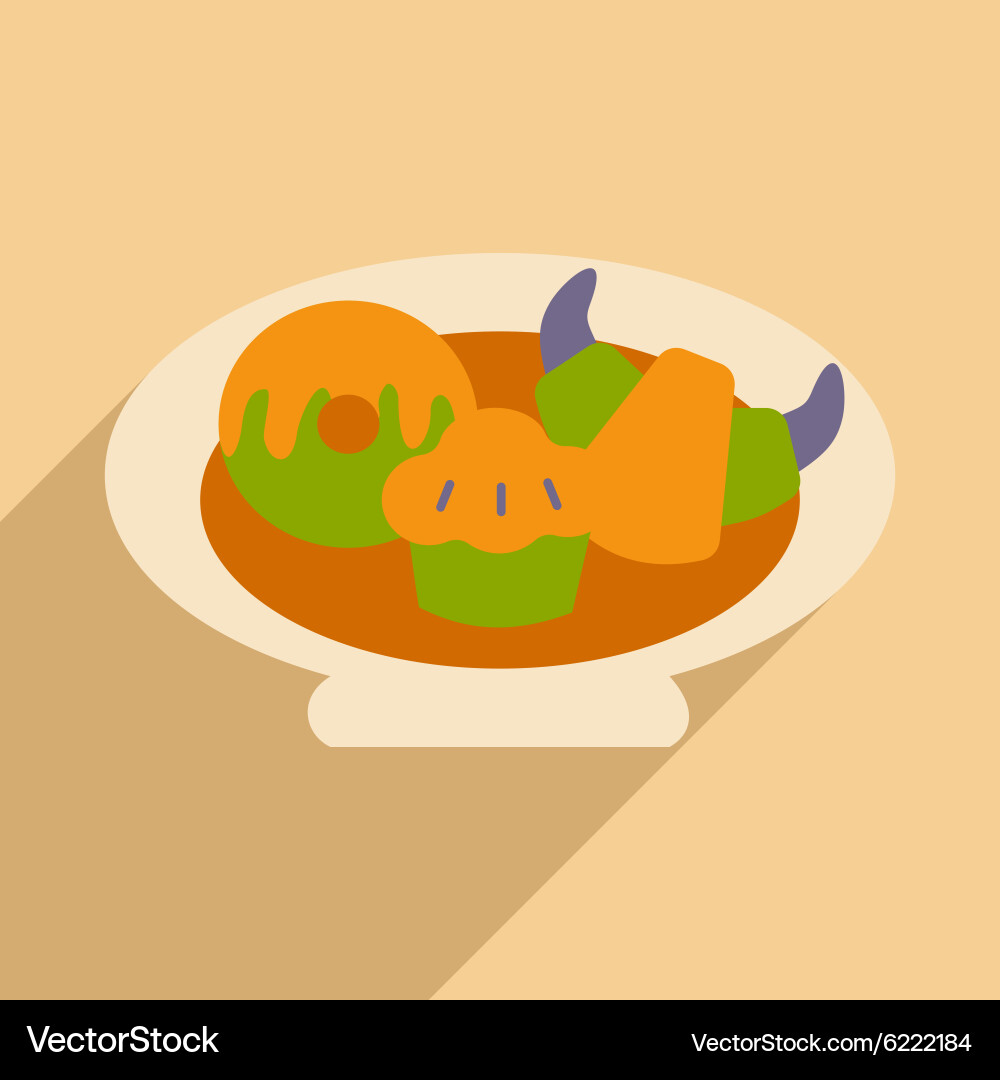 Flat with shadow icon and mobile application vector image
