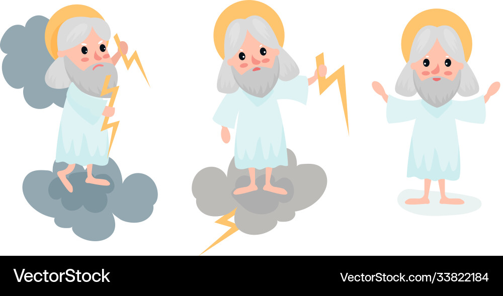 God character with nimbus standing on cloud God character with nimbus standing on cloud vector image