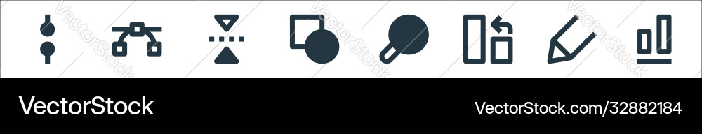 Graphic design line icons linear set quality Graphic design line icons linear set quality Vector Image