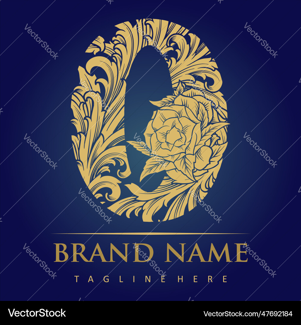 Gravierte florale Initial o Monogramm Vintage Brief Gravierte florale Initial o Monogramm Vintage Brief vektorbild