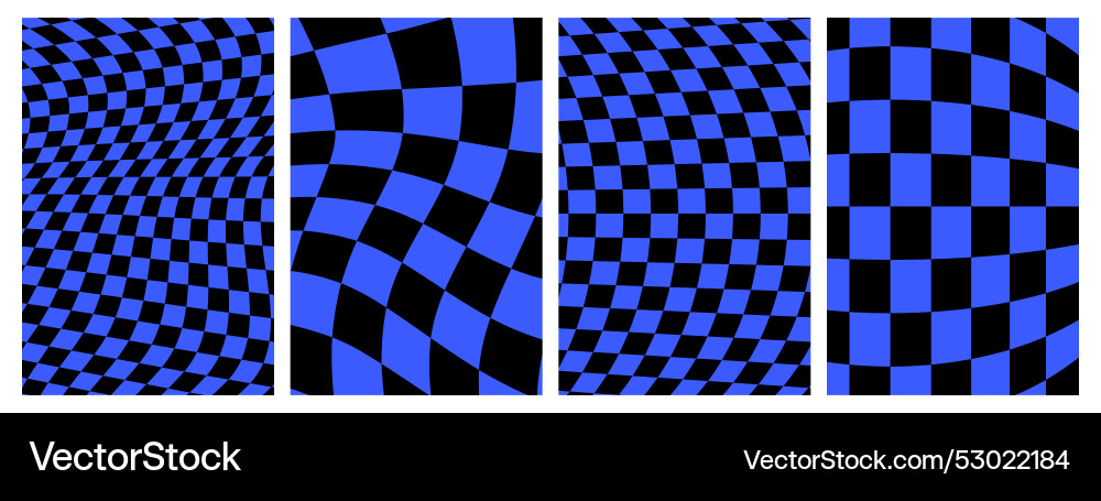 Groovy checkered patterns Groovy checkered patterns vector image