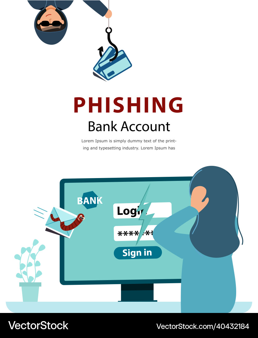 Hacker attack and web security concept online Hacker attack and web security concept online vector image