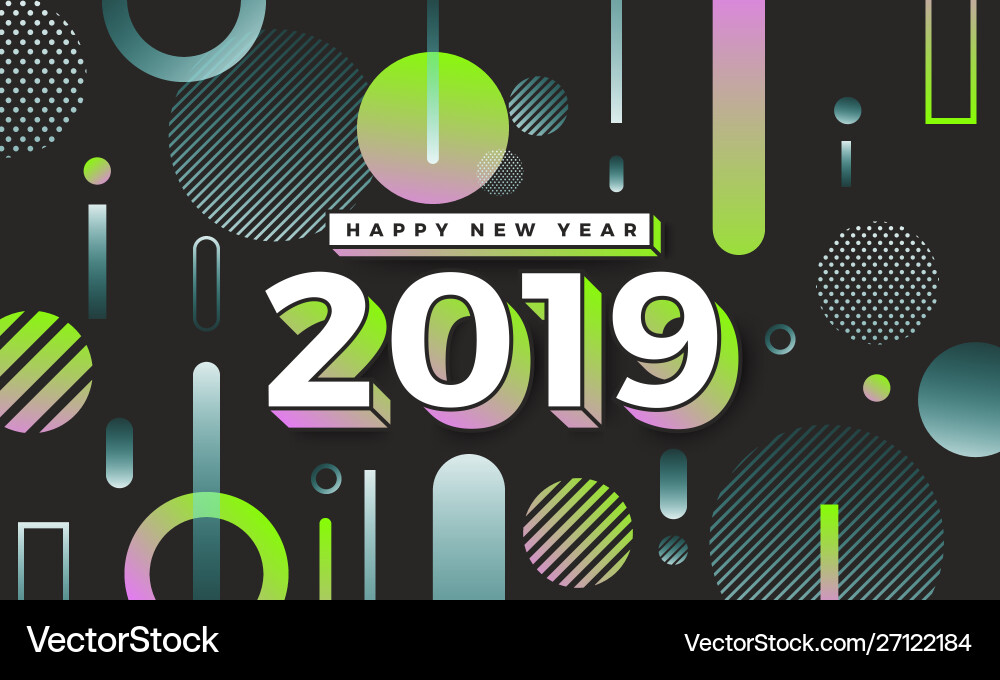 Happy new year 2019 Happy new year 2019 vector image