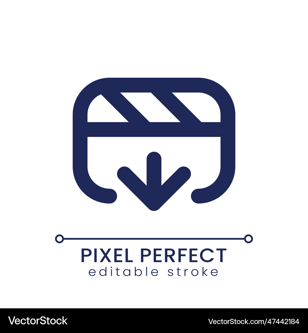 Import video file pixel perfect linear ui icon Import video file pixel perfect linear ui icon vector image
