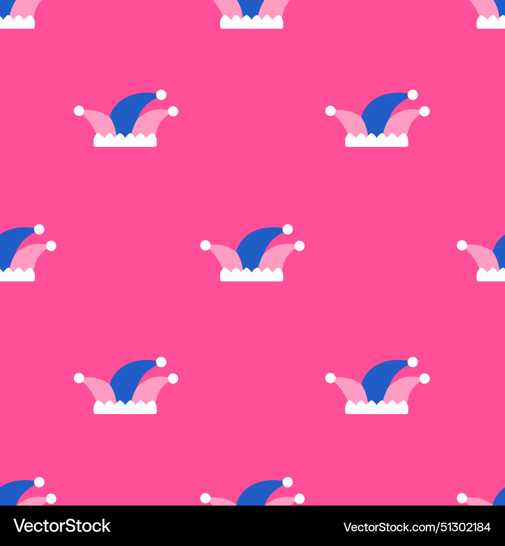 Jester hats pattern seamless background clown Vector Image