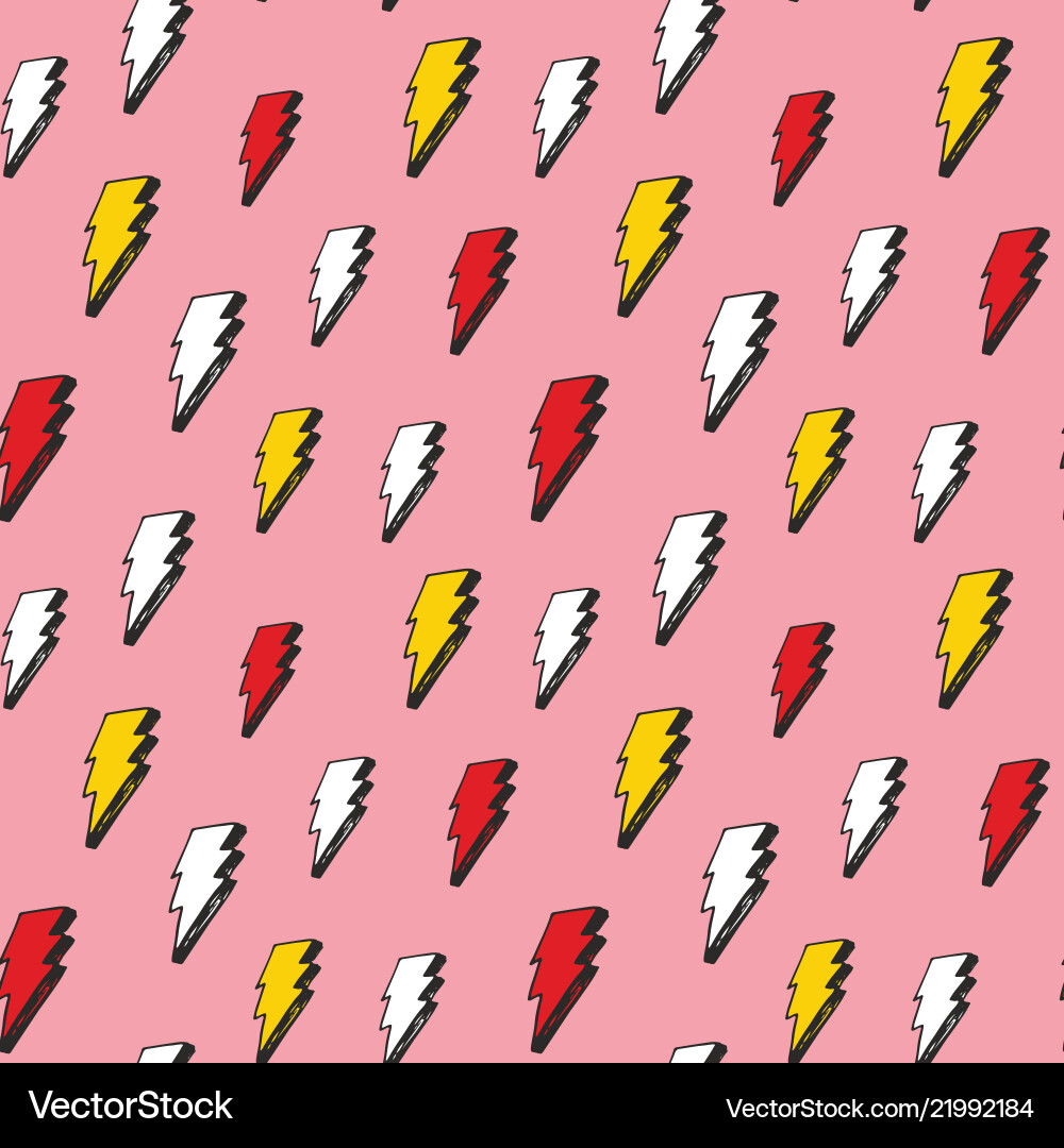 Lightning seamless pattern hand drawn sketched Lightning seamless pattern hand drawn sketched vector image
