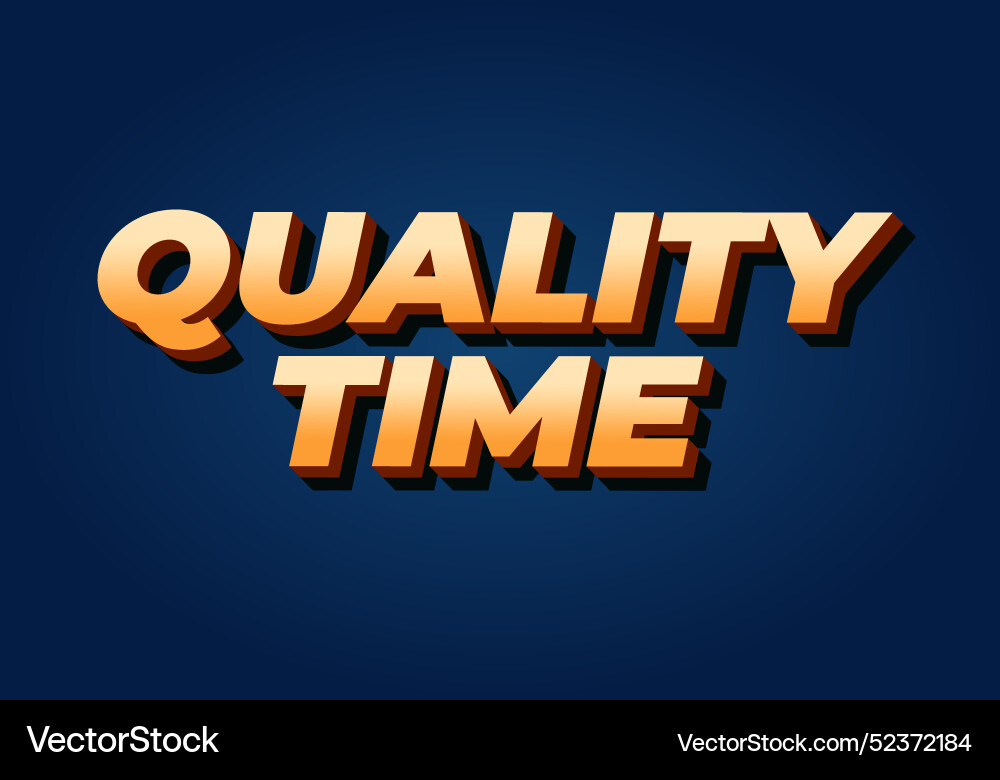 Quality time text effect in 3d style with good Vector Image