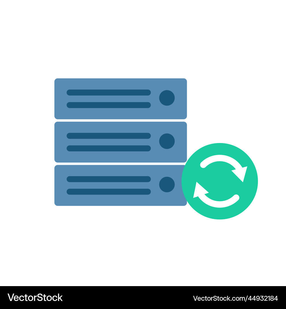 Server and sync icon or data update Server and sync icon or data update Vector Image