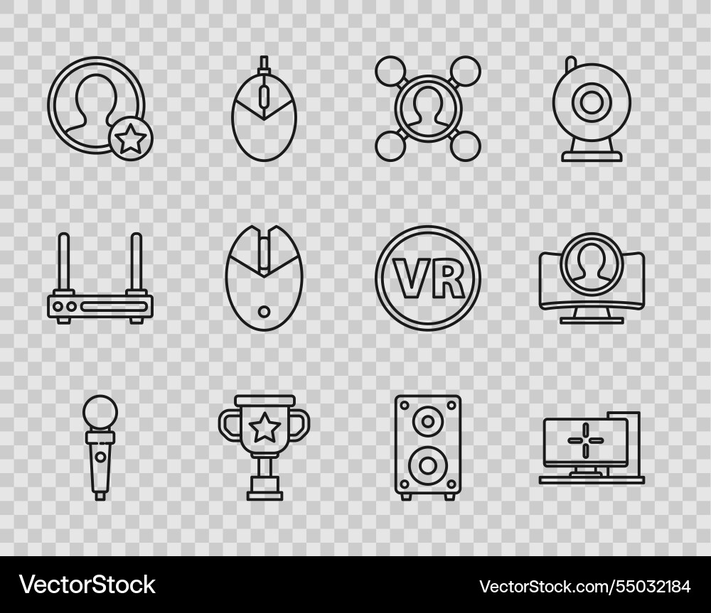 Set line joystick for arcade machine computer Set line joystick for arcade machine computer vector image