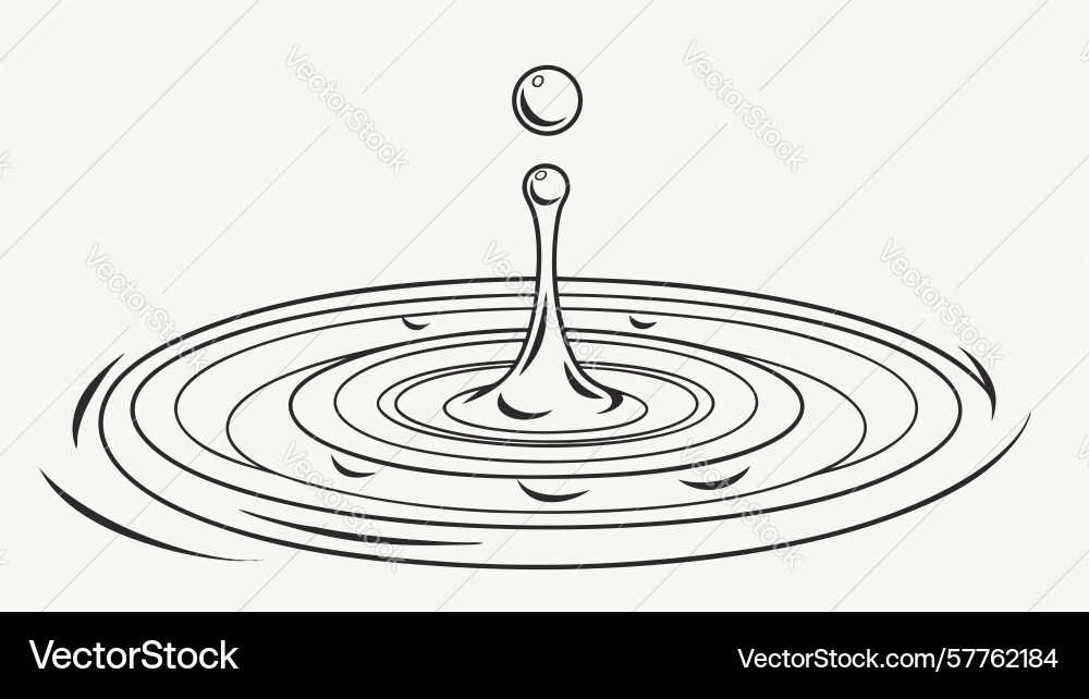 Water droplet creating ripples design generative Vector Image