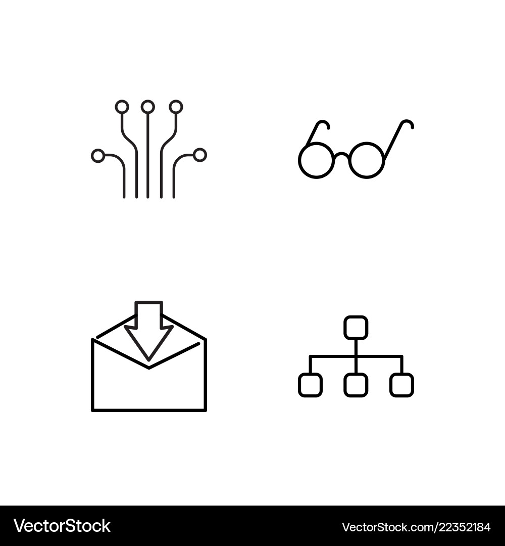 Web simple outlined icons set Web simple outlined icons set vector image
