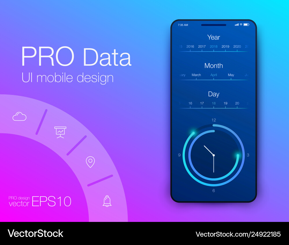 Analytics App UI - Charts & Graphs vector image