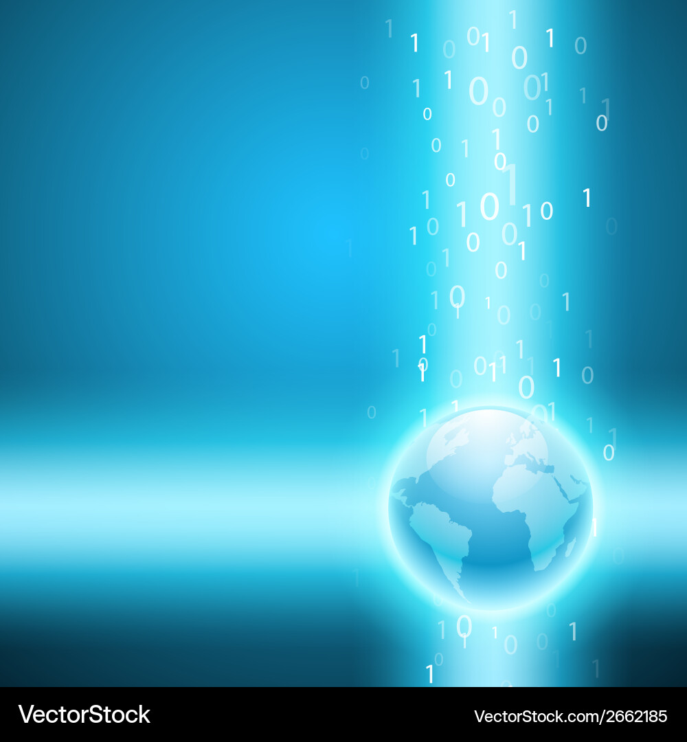 Binary Code Globe Stream Vector Image