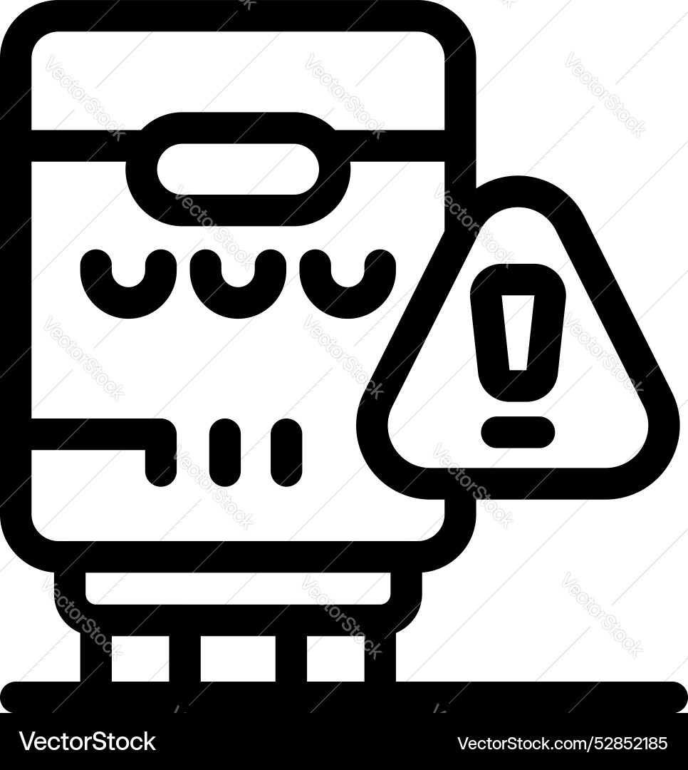 Boiler having problem icon with warning sign Boiler having problem icon with warning sign vector image