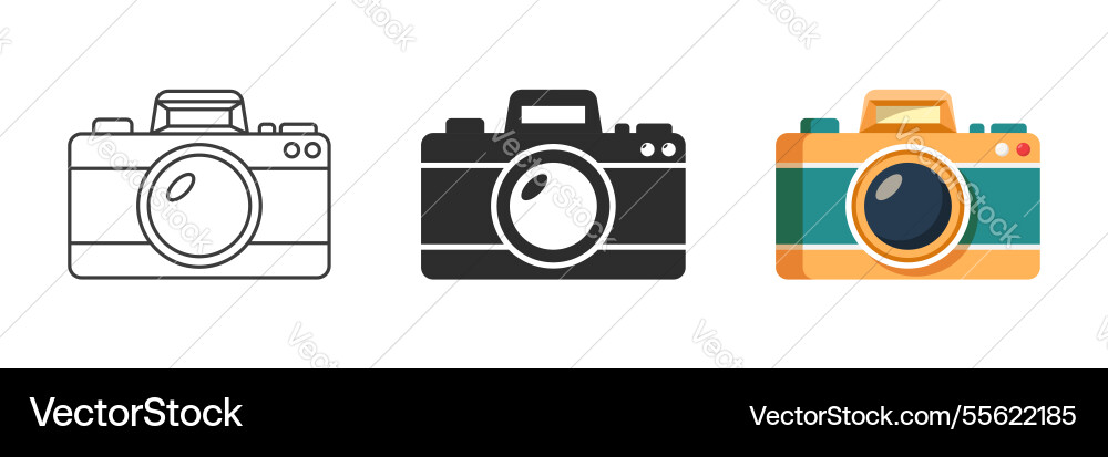 Camera icon set collection in flat style Camera icon set collection in flat style vector image
