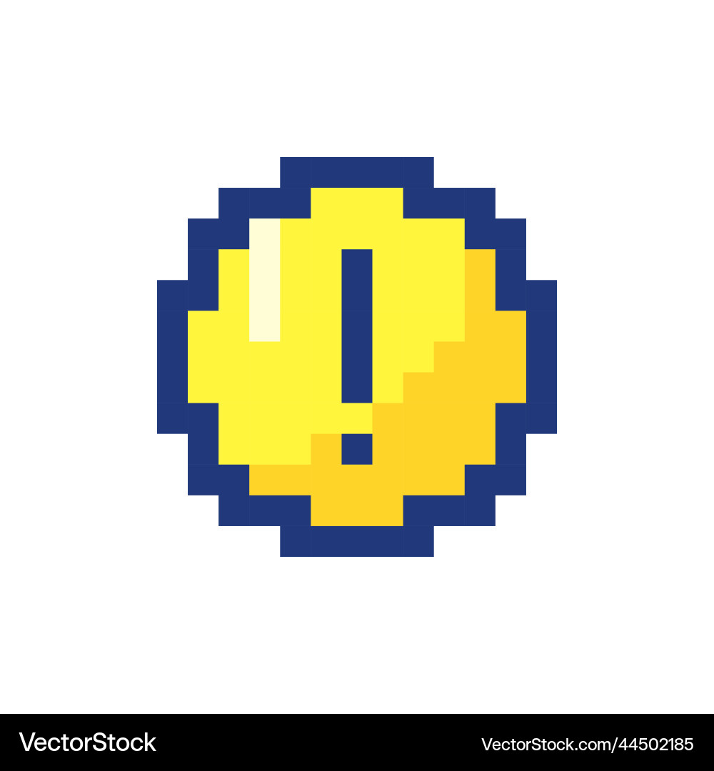 Circular shaped exclamation mark pixelated rgb Circular shaped exclamation mark pixelated rgb vector image