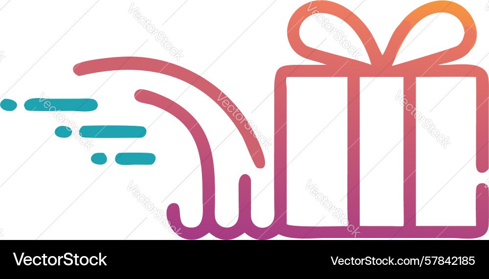 Dynamic gift box with flowing lines icon design Vector Image