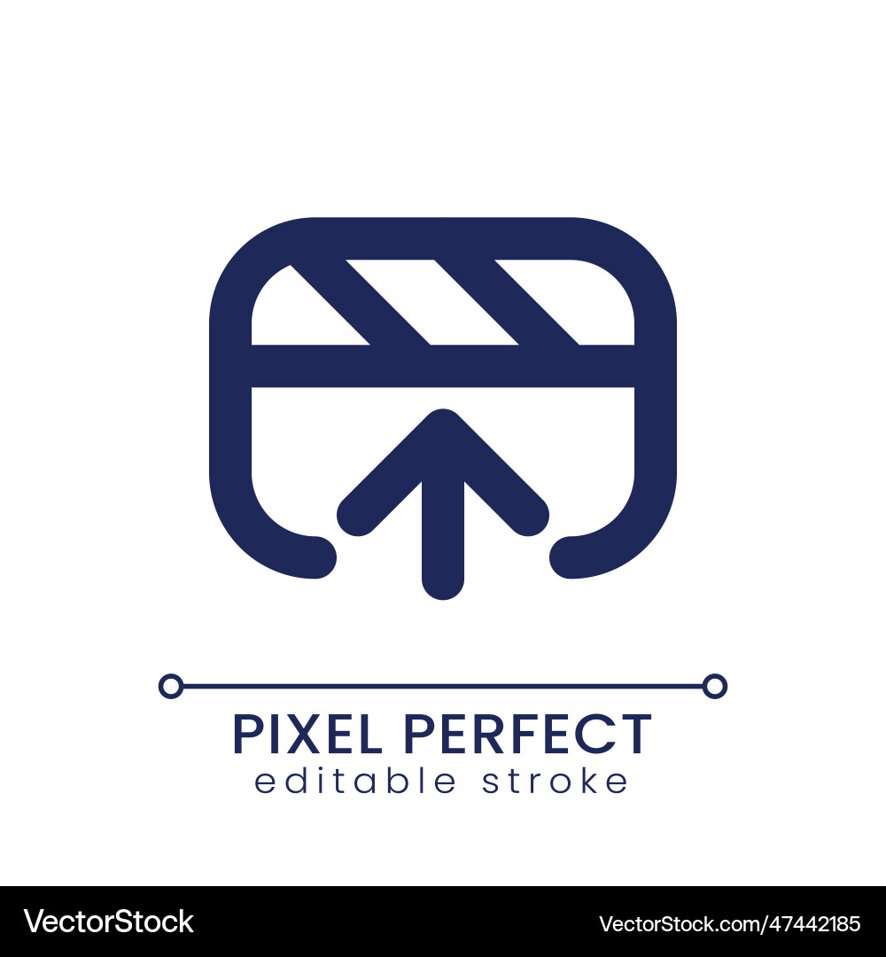Export video file pixel perfect linear ui icon Export video file pixel perfect linear ui icon vector image