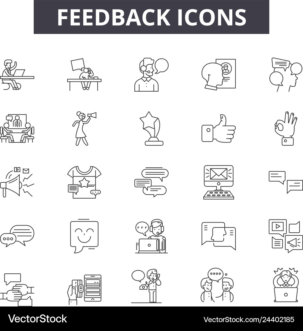 Feedback line icons for web and mobile design Feedback line icons for web and mobile design vector image