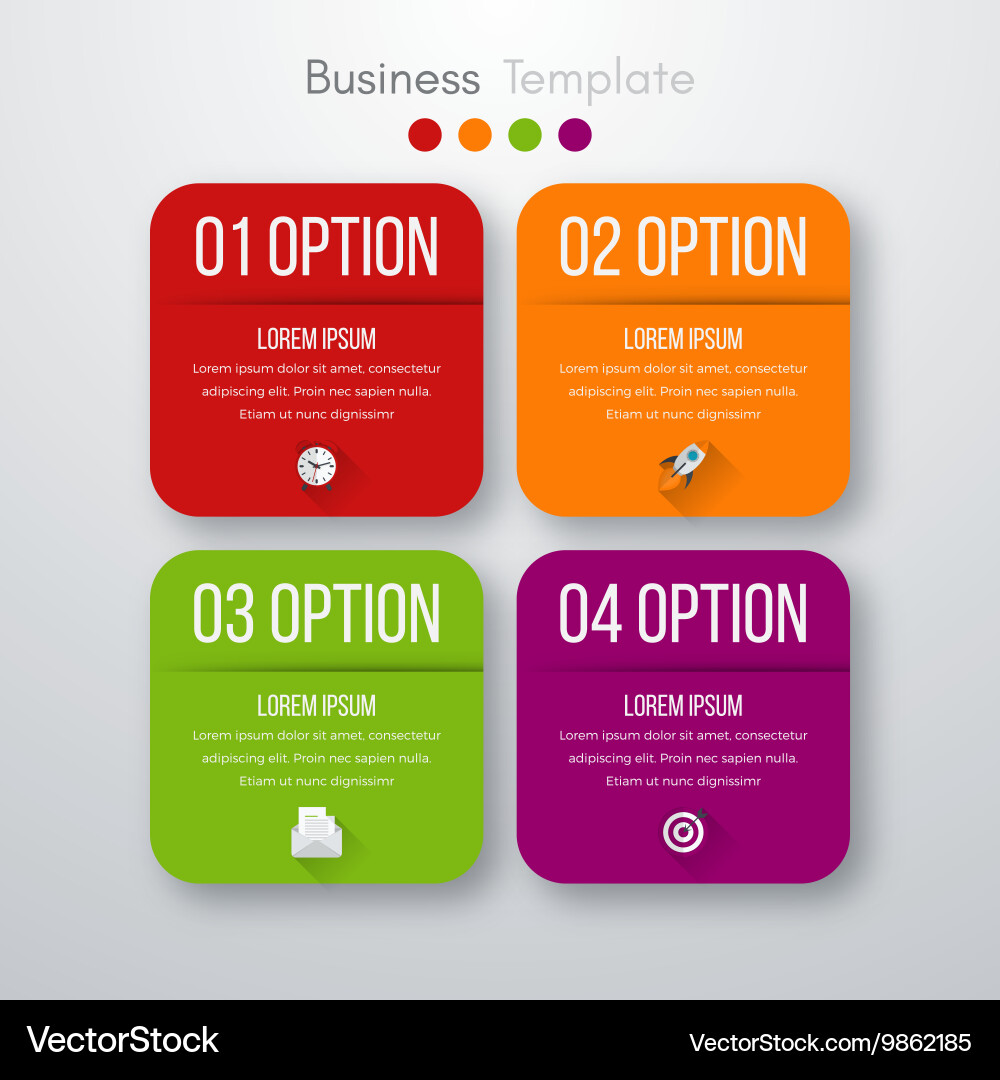 Four square infographics Vector Image