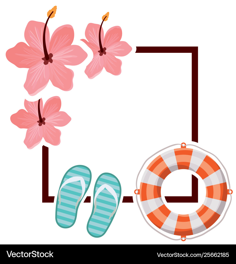 Frame with summer objects in white background Frame with summer objects in white background vector image