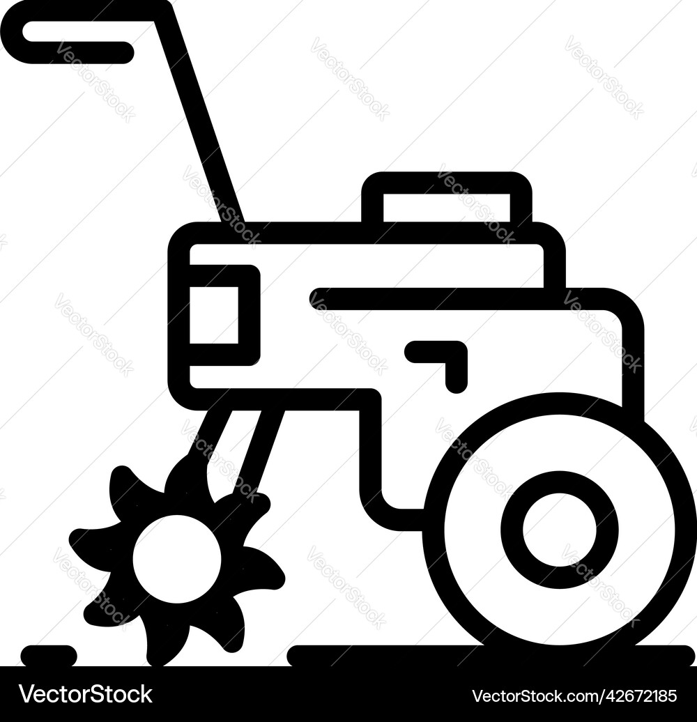 Garden cultivator icon outline combine Garden cultivator icon outline combine vector image