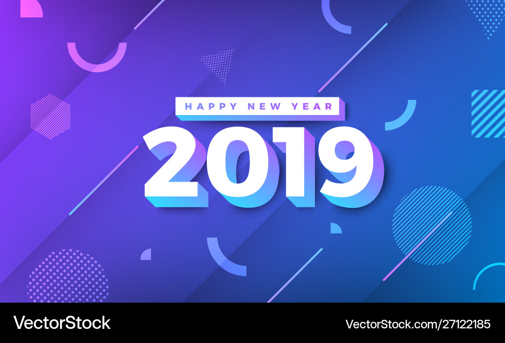 Happy new year 2019 Happy new year 2019 vector image