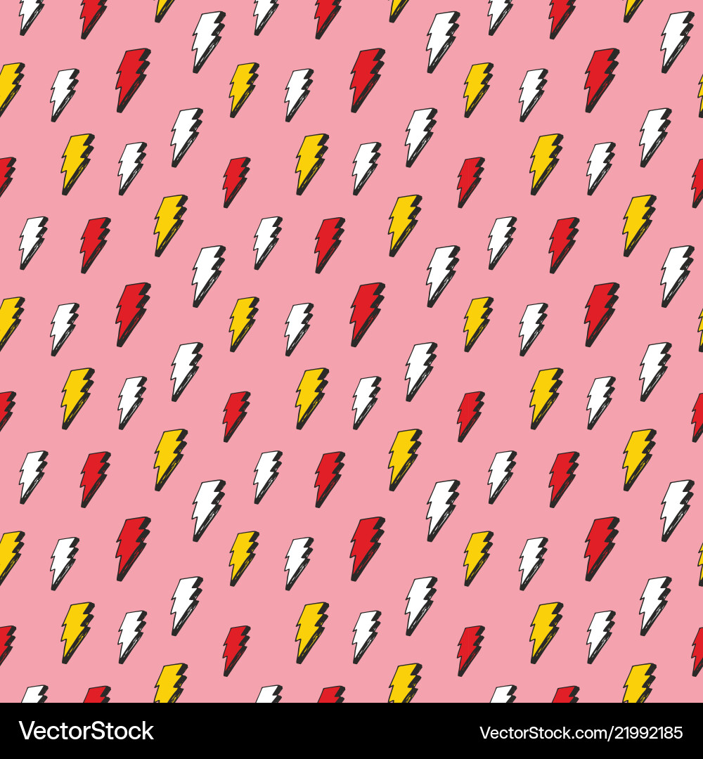 Lightning seamless pattern hand drawn sketched Lightning seamless pattern hand drawn sketched vector image