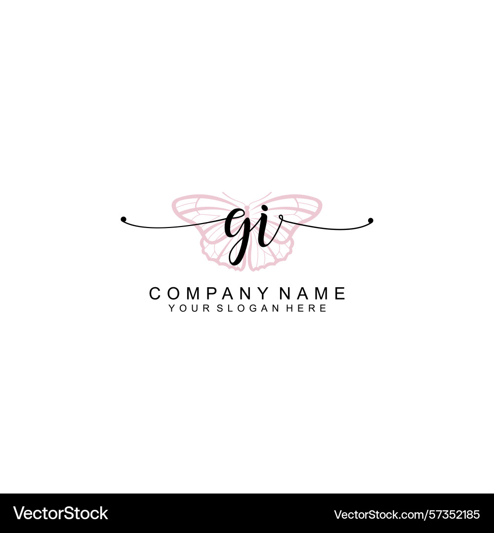 Minimalist handwritten gi initial logos with soft Vector Image