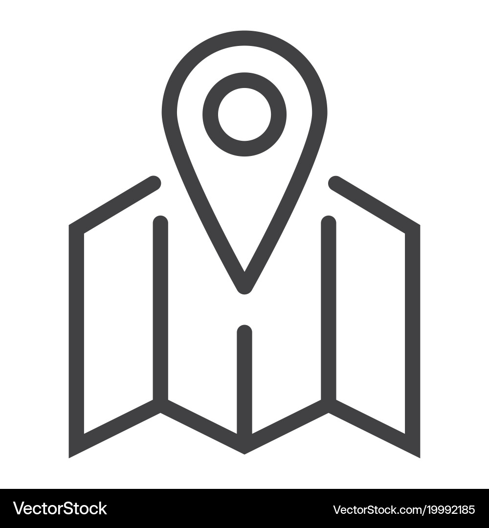 Pinpoint on map line icon geolocation vector image