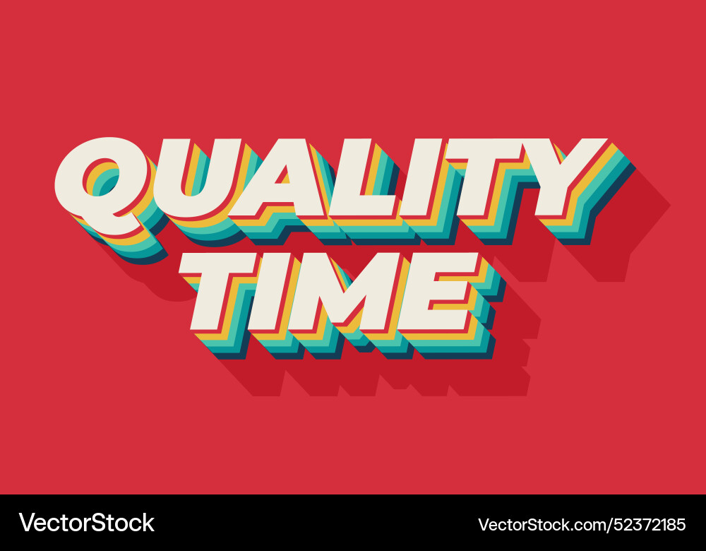 Quality time text effect in 3d style with good Vector Image