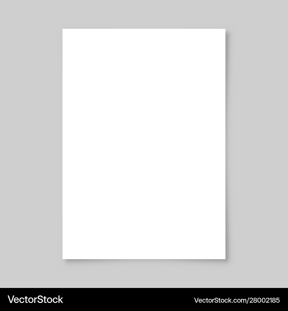 Realistic blank paper sheet with shadow in a4 Realistic blank paper sheet with shadow in a4 vector image