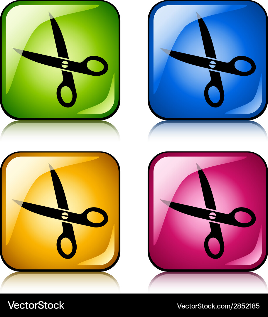 Scissors buttons Vector Image