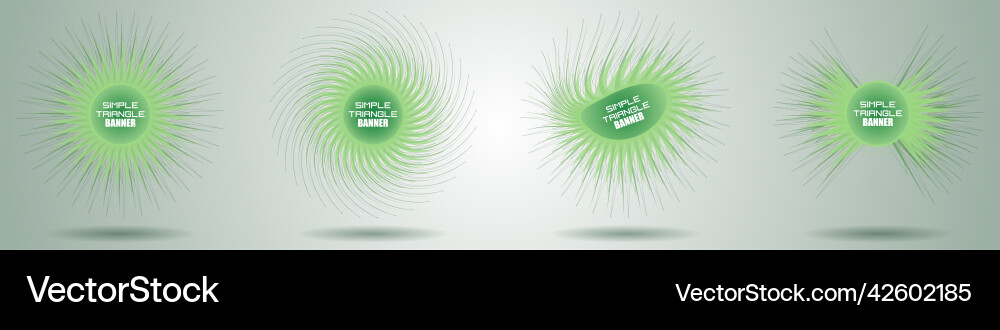 Set of abstract triangle and circle green web vector image
