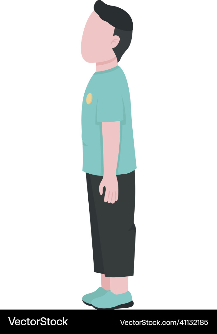 Side view male preschooler semi flat color Side view male preschooler semi flat color vector image