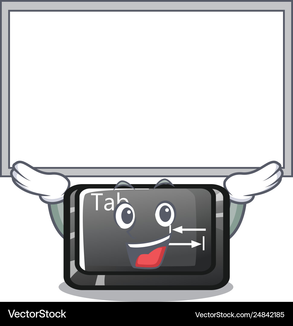 Up board tab button installed on computer vector image