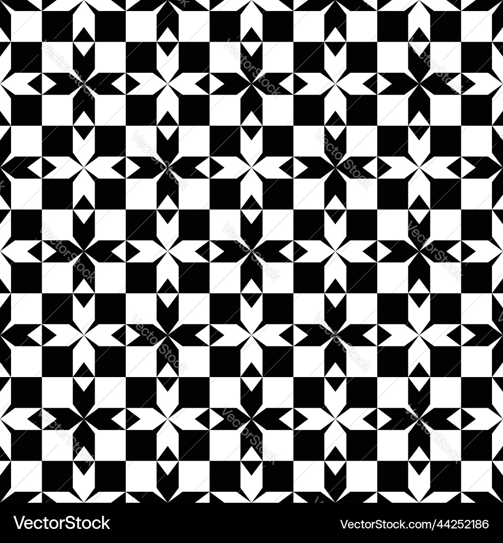 A seamless pattern of arrow shapes on square tiles Vector Image